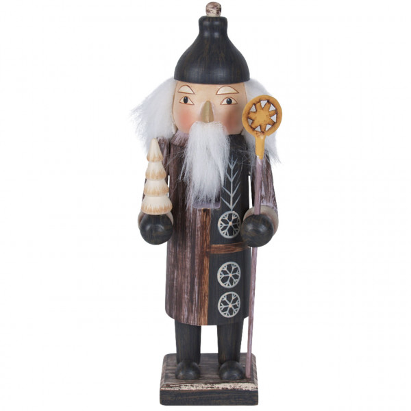 Nussknacker St. Nikolaus 20cm, grün-braun
