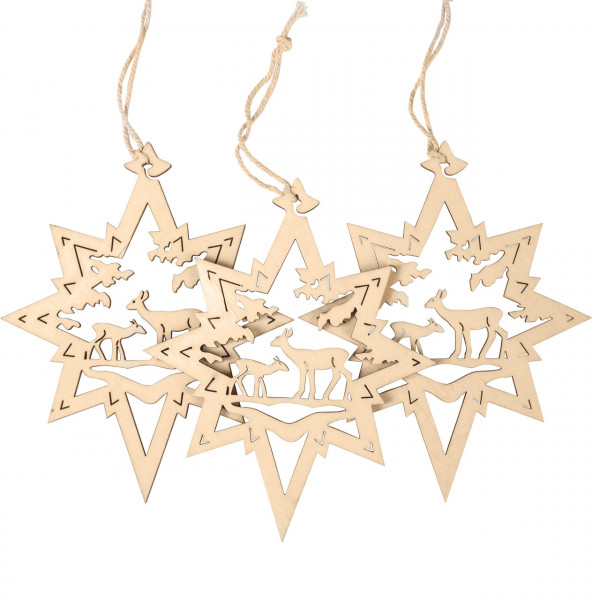 Anhänger Rehe, Holz, 3er Set