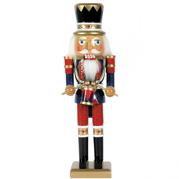 Nussknacker Trommler 38cm, rot-blau