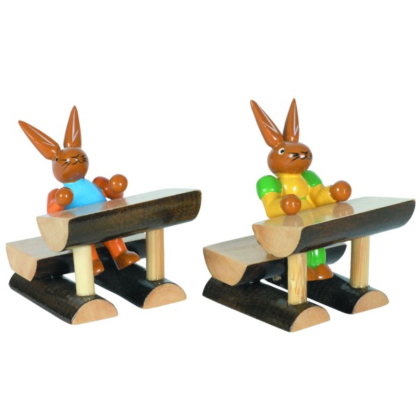 Deko-Figur Hasen-Schüler, 2er Set