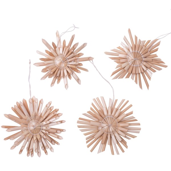 Strohsterne verschiedene Formen D, natur, 23er Set
