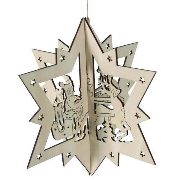 Winterliches 3D- Fensterdekoration, Santa
