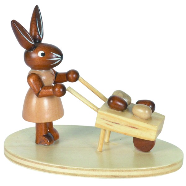 Deko-Figur Häsin mit Schubkarre