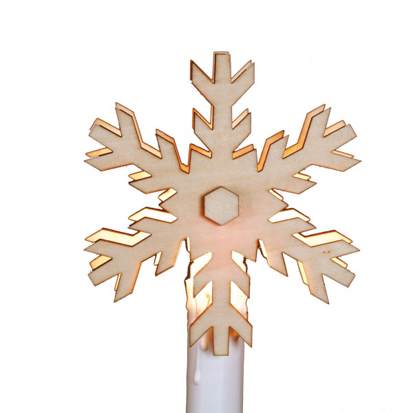 Aufstecker für elektrische Christbaumkerzen Schneeflocke A, 2er Set