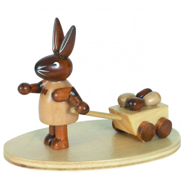 Deko-Figur Hase mit Bollerwagen