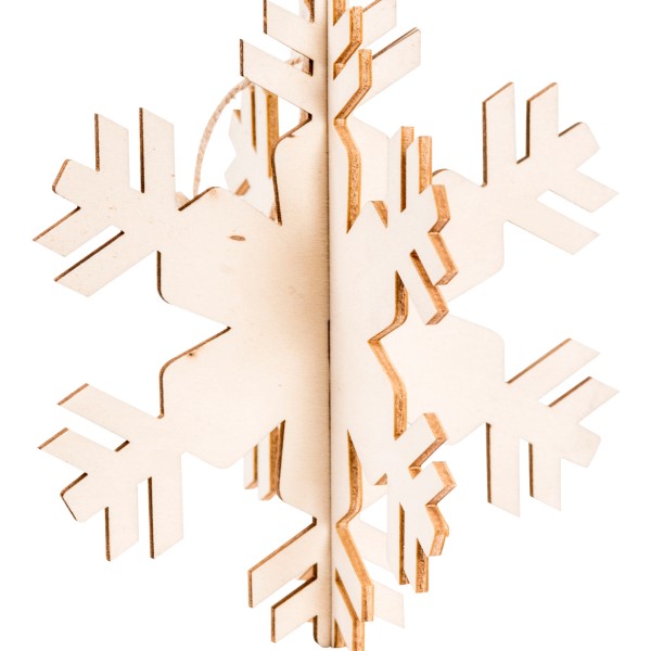 Anhänger, Holz gelasert, 3D Schneeflocke D