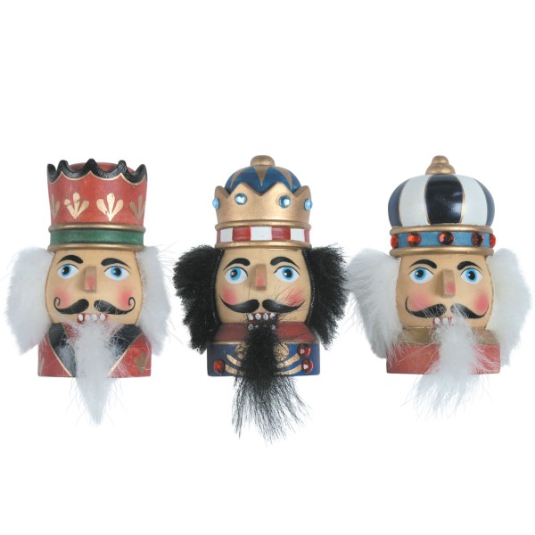 Magnet-Figur Nussknacker Königskopf 7cm, 3er Set