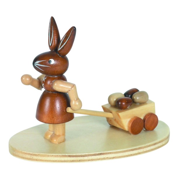 Deko-Figur Häsin mit Bollerwagen