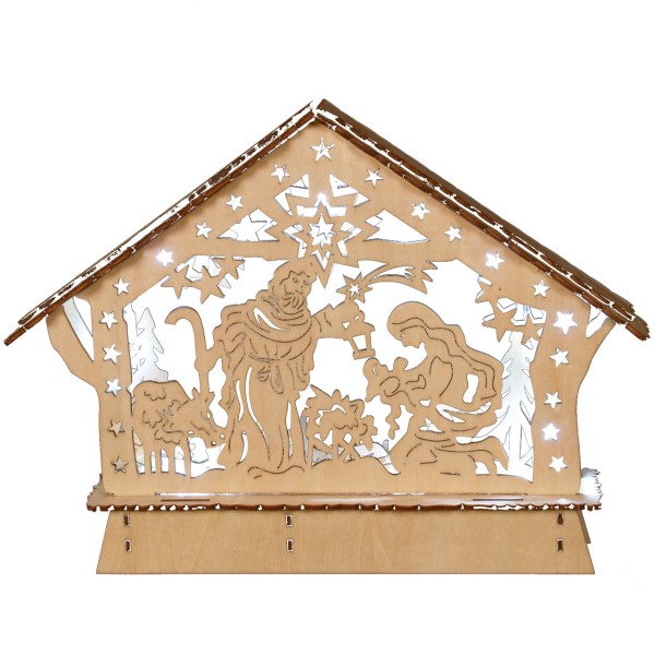 Weihnachts-Fensterdekoration Krippe LED