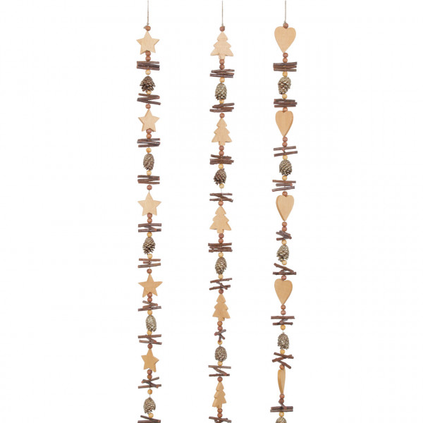 Girlande STERNE, HERZEN, TANNENBAUM, 3/Set