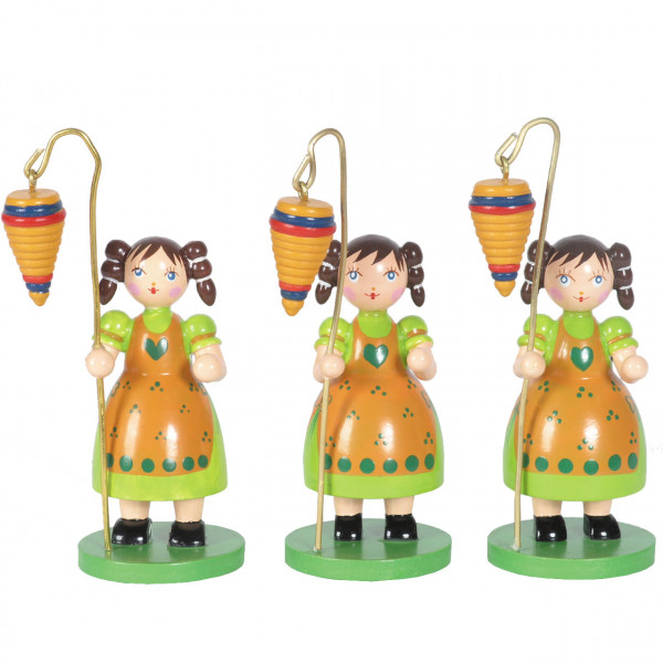 Deko-Figur Blumenkind, Mädchen mit Laterne, 3er Set