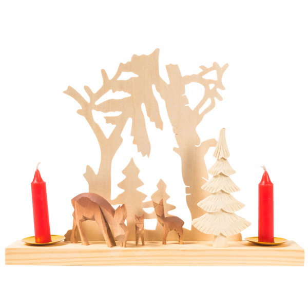 Winterlicher Kerzenhalter, Waldmotiv