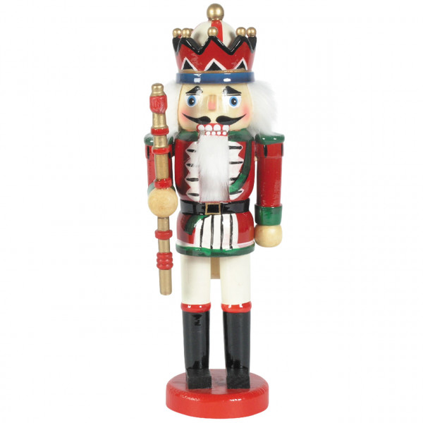 Nussknacker König 25cm, rot-grün